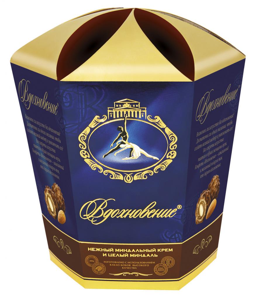 Конфеты Вдохновение с миндальным кремом и целым миндалем (в завертке флоу-пак) Конфеты Вдохновение с миндальным кремом и целым миндалем (в завертке флоу-пак)